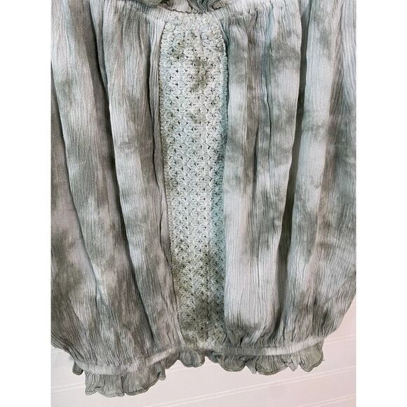 Kiwi & Punch Gray Tie Dye Puff Short Sleeve Cropped Shirt Size Small - Picture 2 of 5